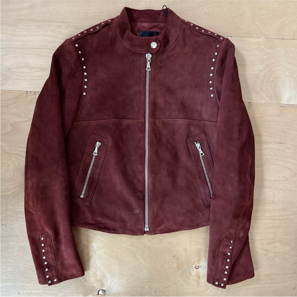 Studded Genuine Suede Jacket